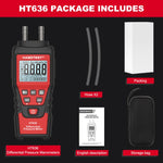 HABOTEST HT636 고정밀 차압 게이지 디지털 미세압력 테스터, HT636