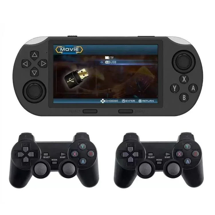 4.5-inch IPS Screen 64G Handheld Game Console Built-in 20000 Games, SF3000, SF3000 with 2 Handles