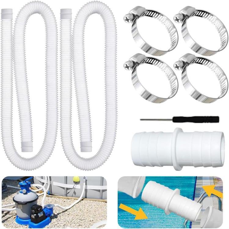 32mm 풀 호스 + 커넥터 + 드라이버 인텍스 300 GPH/530 GPH용, 1.5m 흰색 호스, 1.5m 파란색 호스, 1m 파란색 호스, 1m 흰색 호스