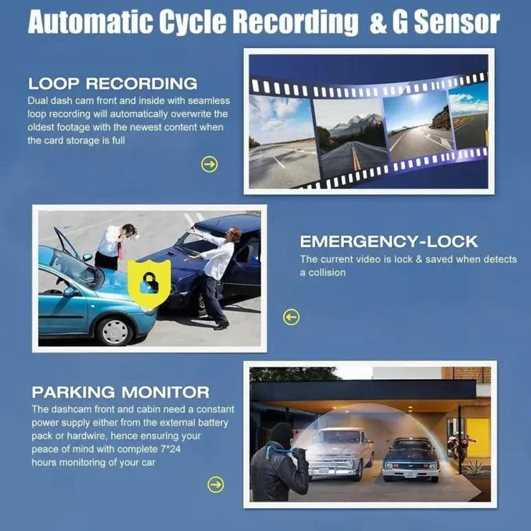 WIFI Connected 4K Three-Lens Car Driving Recorder, G79
