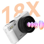 W1 5K HD 디지털 카메라 75MP 18배 디지털 줌 WiFi 비디오 녹화기 플립 스크린 포함, W1 화이트, W1 블랙