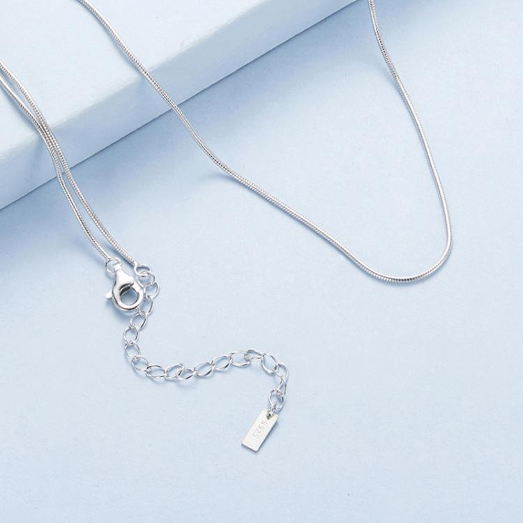 S925 스털링 실버 백금 도금 뱀뼈 기본 목걸이, S 두께 0.08cm