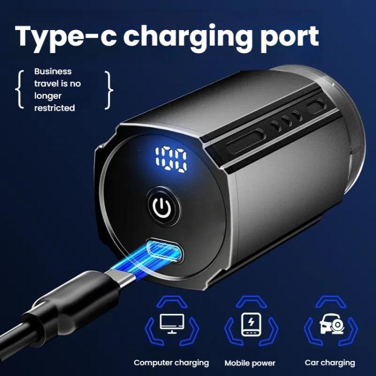 LCD 디스플레이 남성용 휴대용 전기 면도기 – 여행용 미니 면도기, USB Type-C 고속 충전, 방수 및 세척 가능 디자인, 6날 헤드 다크 메탈릭 그레이, 플로팅 블레이드 다크 메탈릭 그레이, 6날 헤드 블랙, 플로팅 블레이드 블랙