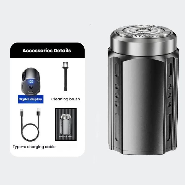 LCD 디스플레이 남성용 휴대용 전기 면도기 – 여행용 미니 면도기, USB Type-C 고속 충전, 방수 및 세척 가능 디자인, 6날 헤드 다크 메탈릭 그레이, 플로팅 블레이드 다크 메탈릭 그레이, 6날 헤드 블랙, 플로팅 블레이드 블랙