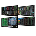 Keyboard Shortcut Desk Mat Mouse Pad Non-Slip Office Desk Pad With Computer Commands, 300x600x2mm, 300x600x3mm, 300x700x2mm, 300x700x3mm, 300x800x2mm, 300x800x3mm, 400x800x2mm, 400x800x3mm, 400x900x2mm, 400x900x3mm