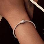 S925 Sterling Silver Glossy Heart Bracelet Beads
