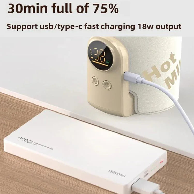 18W 무선 아기 젖병 워머 6단계 조절 온도 설정 모유 수유 및 분유용 우유 보온 커버, 6000mAh, 8000mAh, 10000mAh
