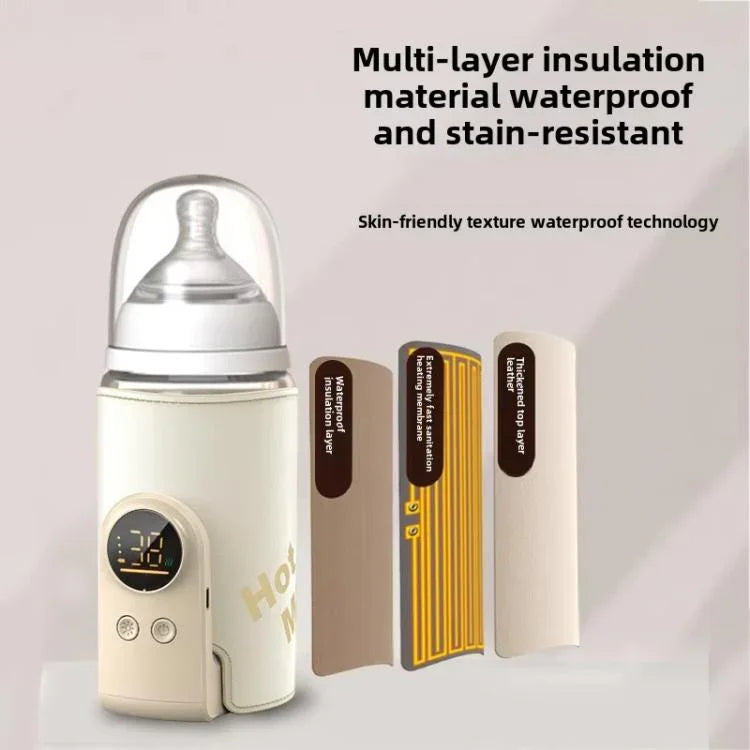 18W 무선 아기 젖병 워머 6단계 조절 온도 설정 모유 수유 및 분유용 우유 보온 커버, 6000mAh, 8000mAh, 10000mAh