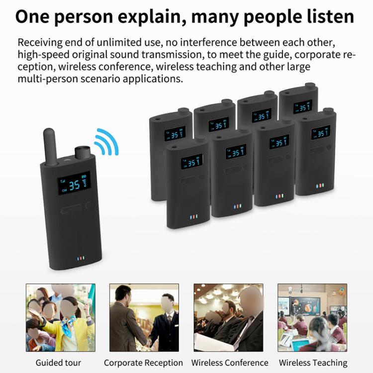2.4G 무선 사무실 회의 투어 가이드 일방향 다대일 설명용 마이크, YWI22 송신기, YWI22 수신기