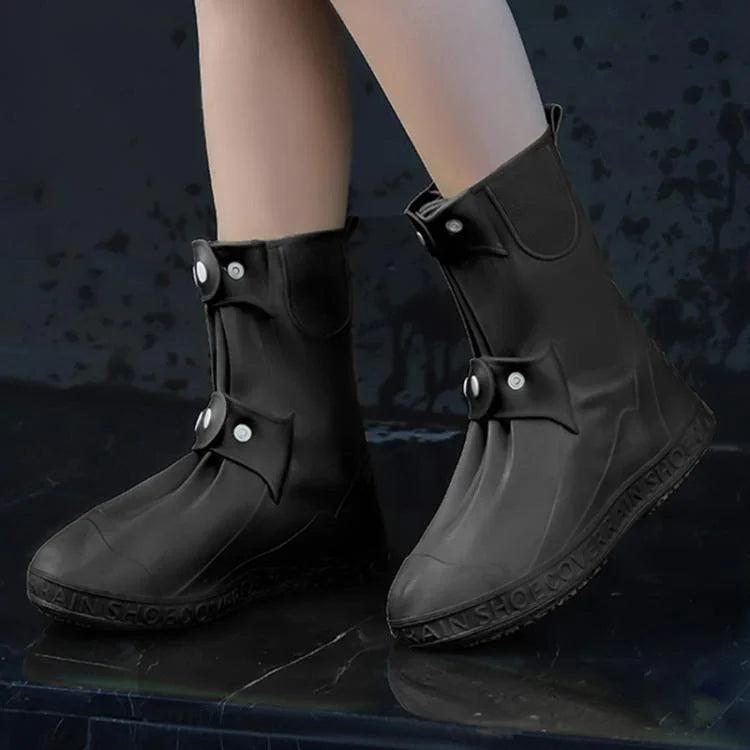 25cm 야외용 두꺼운 내마모성 하이 튜브 비 방지 신발 커버, M 34-36, L 37-39, XL 40-42, XXL 43-45, XXXL 45-46