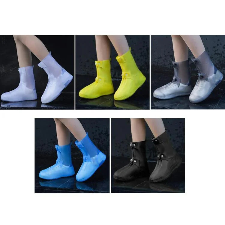 25cm 야외용 두꺼운 내마모성 하이 튜브 비 방지 신발 커버, M 34-36, L 37-39, XL 40-42, XXL 43-45, XXXL 45-46