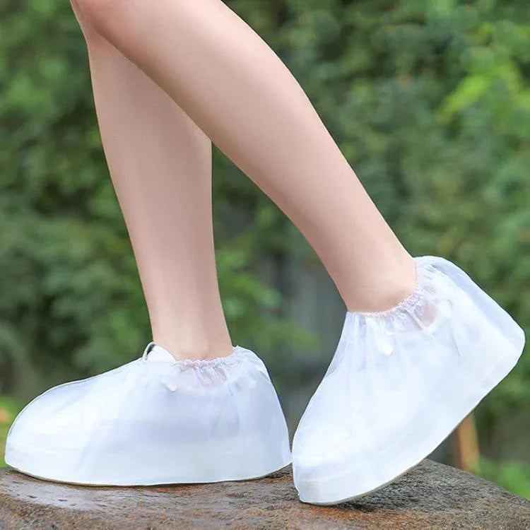 Outdoor Disposable Waterproof PVC Shoe Covers, Low-tube White, Mid-tube White