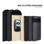 RFID 차단 차량 키 홀더 안티 스키밍 카본 파이버 키 케이스 차량용, 신용카드 및 전자기기용, 중간 빨간선, 중간 초록선, 작은 검은선