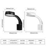 5W 청백색 아쿠아리움 LED 클립 라이트 12 LED USB 전원 미니 어항 조명 수생 식물, 수초 및 소형 어항용, 220V, 110V