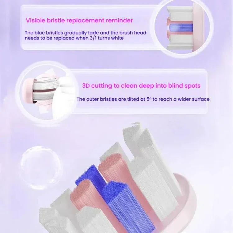 성인용 충전식 소닉 전동 칫솔 맞춤 모드, 항균 브러시 헤드, 스마트 타이머, 살균 화이트, 살균 연보라, 표준 화이트, 표준 연보라