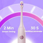 성인용 충전식 소닉 전동 칫솔 맞춤 모드, 항균 브러시 헤드, 스마트 타이머, 살균 화이트, 살균 연보라, 표준 화이트, 표준 연보라