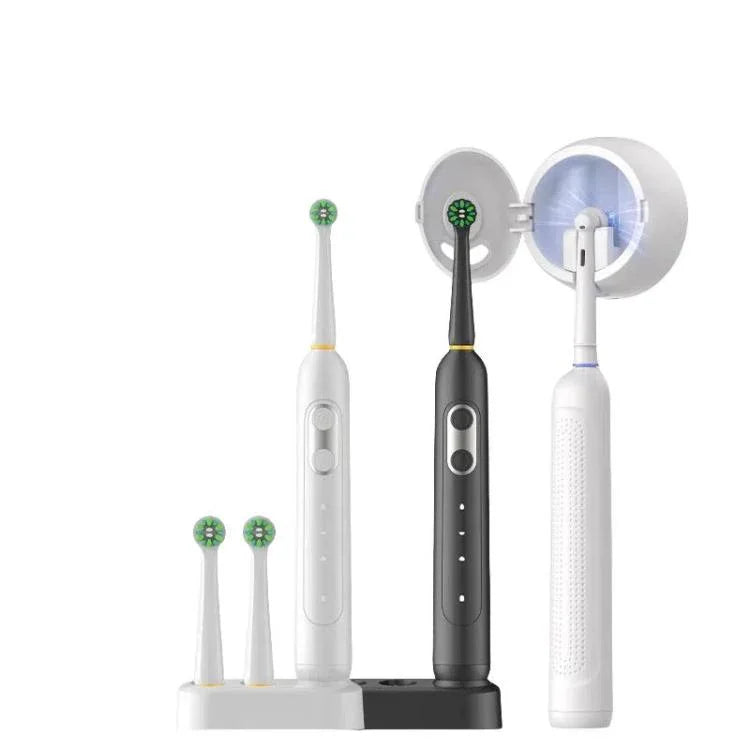 성인용 충전식 전동 칫솔 4200 RPM 회전 브러시 IPX8 방수 유도 충전, 살균 화이트, 살균 블랙, 일반 화이트, 일반 블랙