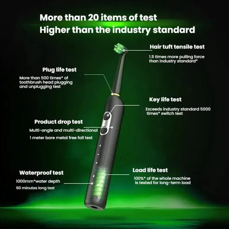 성인용 충전식 전동 칫솔 4200 RPM 회전 브러시 IPX8 방수 유도 충전, 살균 화이트, 살균 블랙, 일반 화이트, 일반 블랙