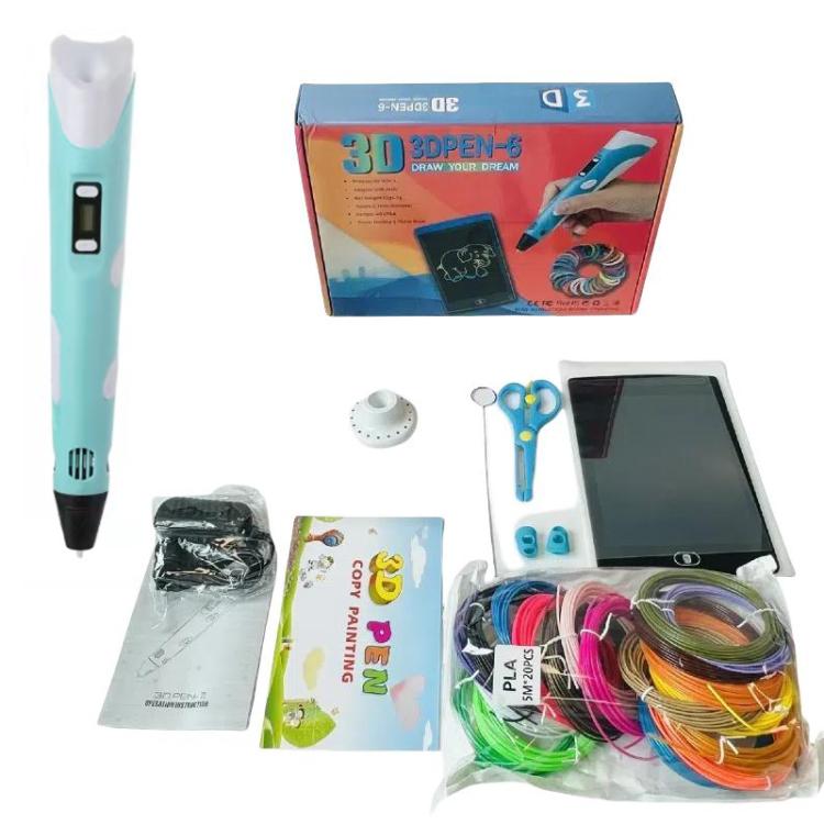 Hand-held 3D Printing Pen Kit with 20 Colors PLA Filament, Drawing Pad, Base, Scissors, Finger Guards, Art Book & Accessories, US Plug, UK Plug, EU Plug
