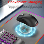 트라이 모드 무선 게이밍 마우스 24000 DPI, 6가지 RGB 조명 모드, 충전식, 매크로 프로그래밍 가능, 블랙, 화이트, 핑크, 무선 충전 블랙, 무선 충전 화이트, 무선 충전 핑크