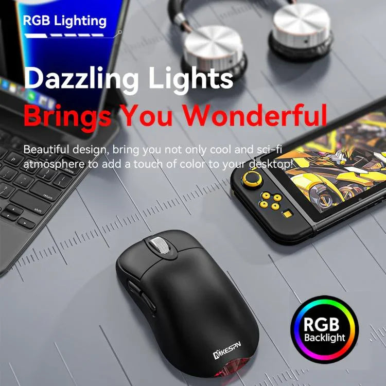 트라이 모드 무선 게이밍 마우스 24000 DPI, 6가지 RGB 조명 모드, 충전식, 매크로 프로그래밍 가능, 블랙, 화이트, 핑크, 무선 충전 블랙, 무선 충전 화이트, 무선 충전 핑크