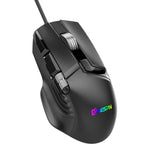 MKESPN X13 RGB 풀 스피드 유선 게이밍 마우스 12400 DPI 10키 듀얼 스크롤 휠 스윙 매크로 프로그래밍 가능 마우스, X13