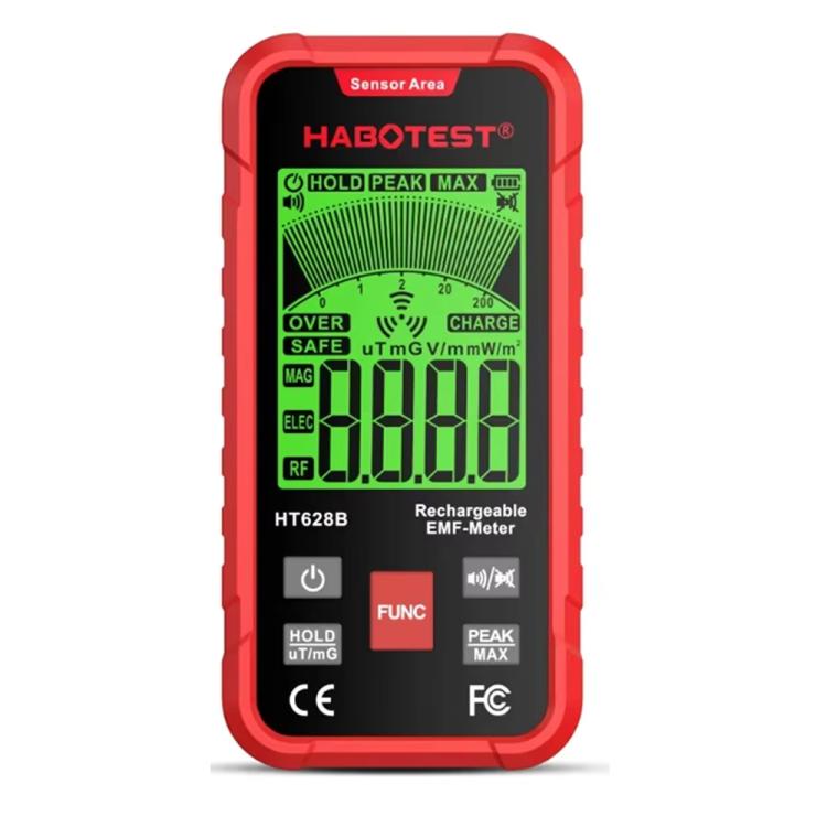 HABOTEST HT628B 다중 필드 EMF 미터 충전식 전자기 방사선 측정기, HT628B