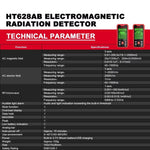 HABOTEST HT628B 다중 필드 EMF 미터 충전식 전자기 방사선 측정기, HT628B