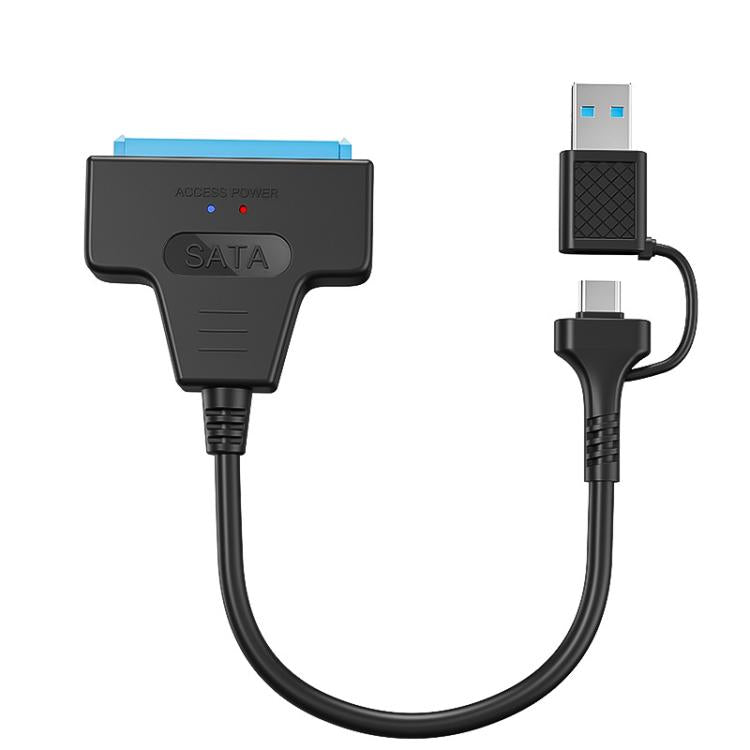 2.5인치 노트북 HDD/SSD용 USB 3.0/USB-C to SATA 22핀 어댑터 케이블, 25cm