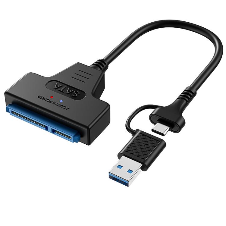 2.5인치 노트북 HDD/SSD용 USB 3.0/USB-C to SATA 22핀 어댑터 케이블, 25cm