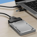 2.5인치 노트북 HDD/SSD용 USB 3.0/USB-C to SATA 22핀 어댑터 케이블, 25cm