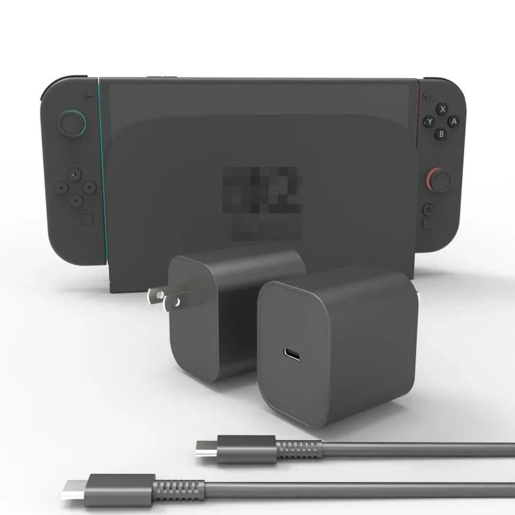닌텐도 스위치 2용 고속 충전기 60W 전원 어댑터 벽면 플러그 USB-C 케이블 포함, 미국 플러그