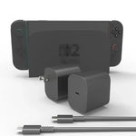 닌텐도 스위치 2용 고속 충전기 60W 전원 어댑터 벽면 플러그 USB-C 케이블 포함, 미국 플러그