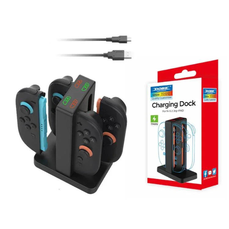 닌텐도 스위치 2 컨트롤러용 DOBE 4-in-1 자석 충전 스테이션, LED 표시등 및 카트리지 수납, TNS-3192B