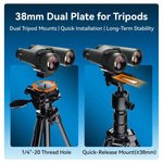 APEXEL BinoClamp Pro 퀵 릴리스 쌍안경 마운트 키트 360도 회전 알루미늄 쌍안경 홀더, APL-F007