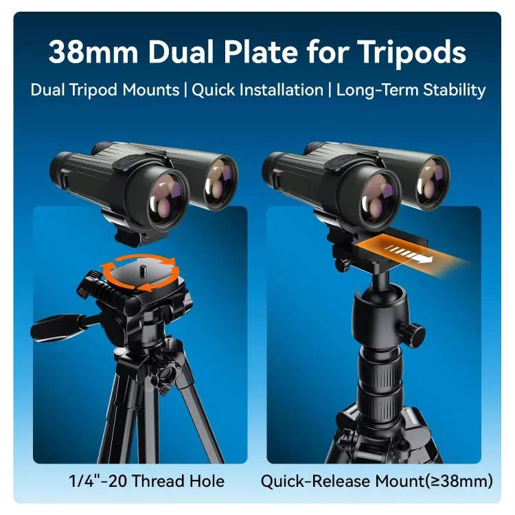 APEXEL BinoClamp Pro 퀵 릴리스 쌍안경 마운트 키트 360도 회전 알루미늄 쌍안경 홀더, APL-F007