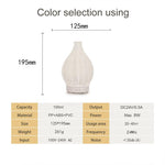 100ML 속이 빈 등나무 초음파 가습기 & 아로마테라피 디퓨저 7색 LED 조명, 5V USB, 24V EU 플러그