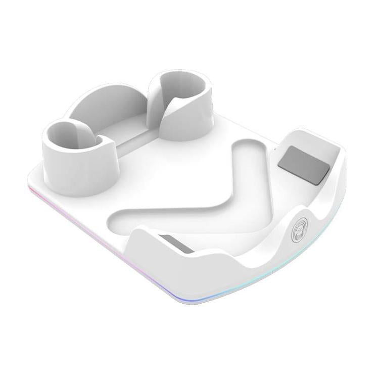 Meta Quest 3S / 3 / 2용 iplay HBV-641 핸들 보관 랙 VR 헤드셋 충전 스탠드 LED 라이트 포함