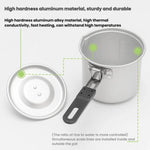 CLS 770ml Outdoor Camping Portable Single Pot Self-driving Folding Pot