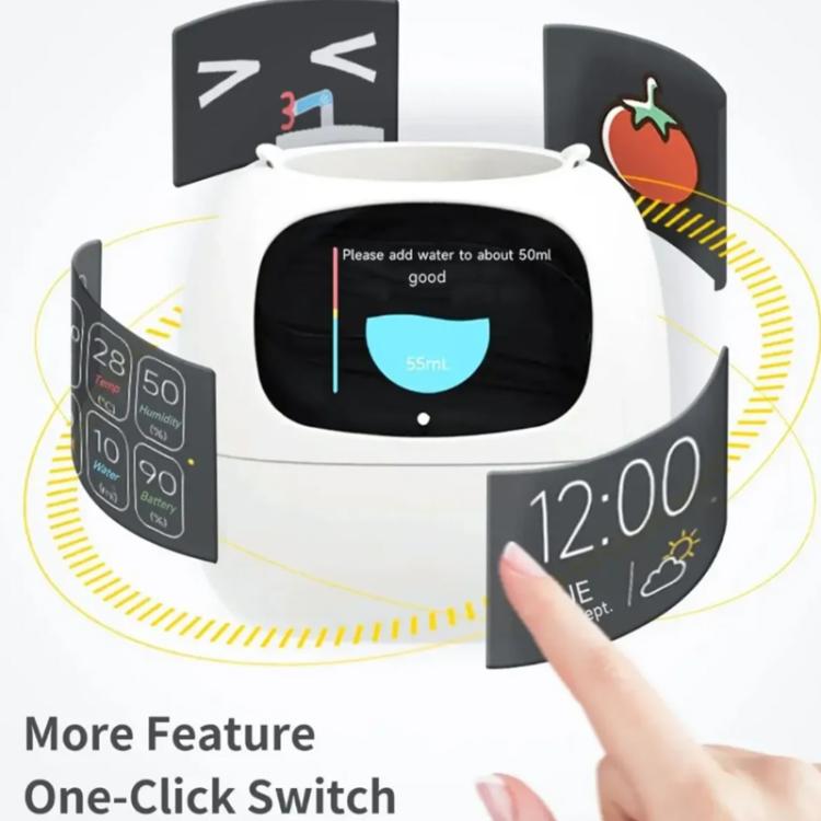 멀티 센서 WiFi 스마트 화분 2인치 스크린 탑재, Mi/Tuya 홈 에코시스템 호환
