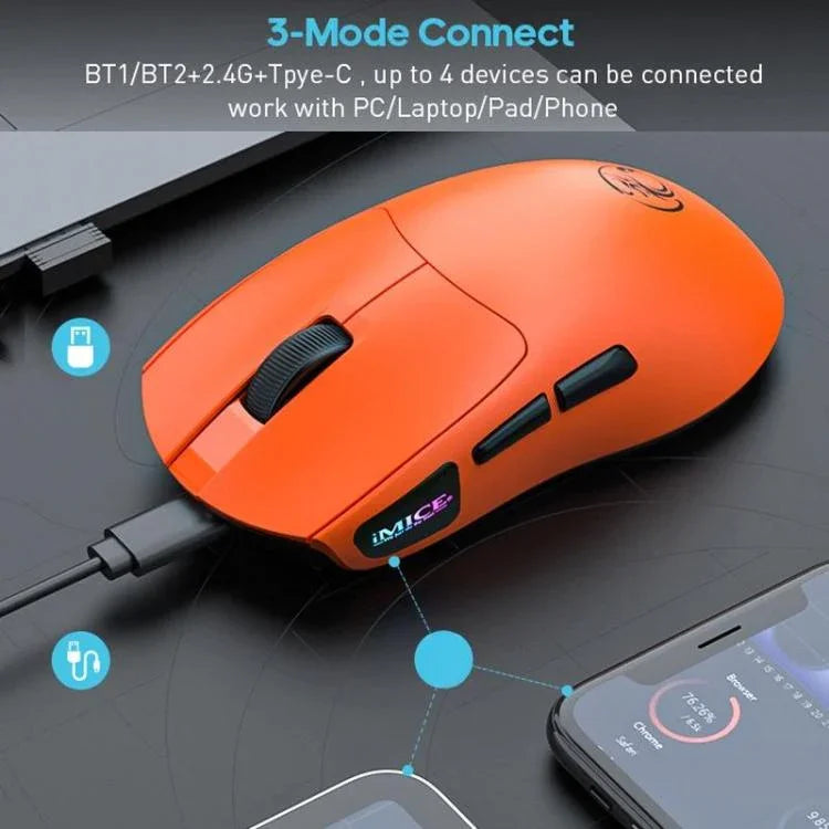 iMICE G900 6 Keys 12800DPI Gaming Mouse Rechargeable Tri-Ode Wireless Mouse
