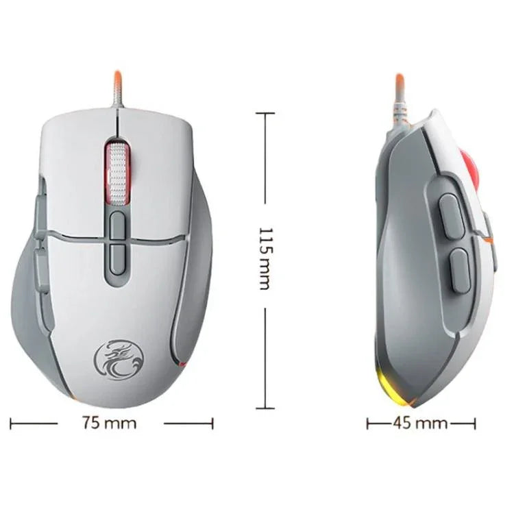 iMICE G800 7키 7200DPI 유선 게이밍 무음 마우스 LED 조명 포함