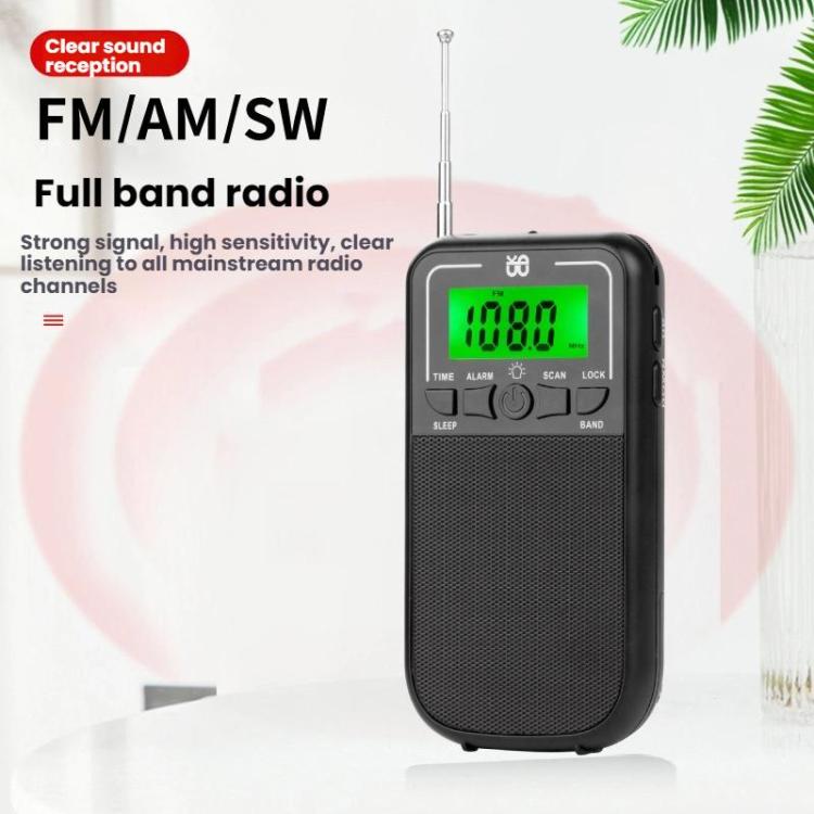 휴대용 FM/AM/SW 다중 대역 고감도 시계 제어 라디오 플레이어, EU용, 미국용