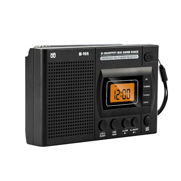 FM/AM/SW 전대역 휴대용 시계 LCD 시계 제어 라디오 플레이어, EU용, 미국용