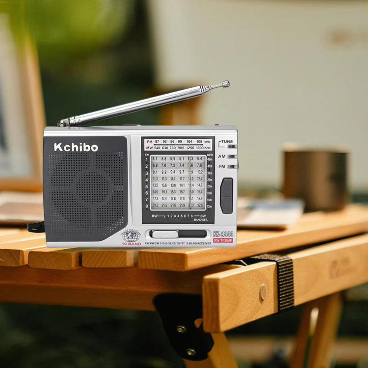 Kchibo 10밴드 AM/FM/SW 휴대용 라디오 고음질 스피커 콤팩트 미니 다중 대역 수신기, KK-9803