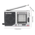 Kchibo 10밴드 AM/FM/SW 휴대용 라디오 고음질 스피커 콤팩트 미니 다중 대역 수신기, KK-9803