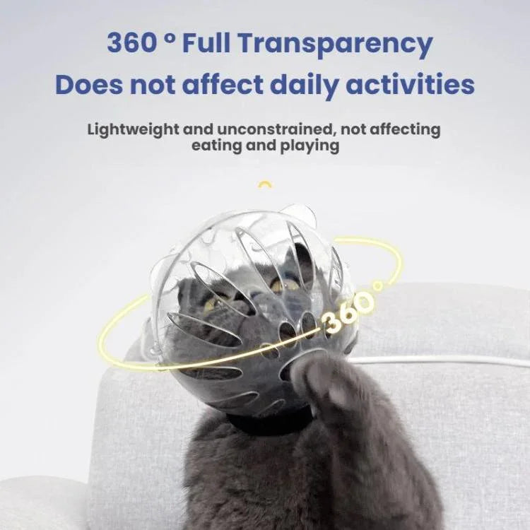 고양이 우주 후드 물림 방지 입마개 + 2세대 발 커버, 소형 연두색, 소형 분홍색, 소형 연파랑, 대형 연두색, 대형 분홍색, 대형 연파랑