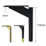 17cm 두꺼운 금속 소파 및 커피 테이블 다리 받침 액세서리, 검정, 티타늄, 검정과 금색
