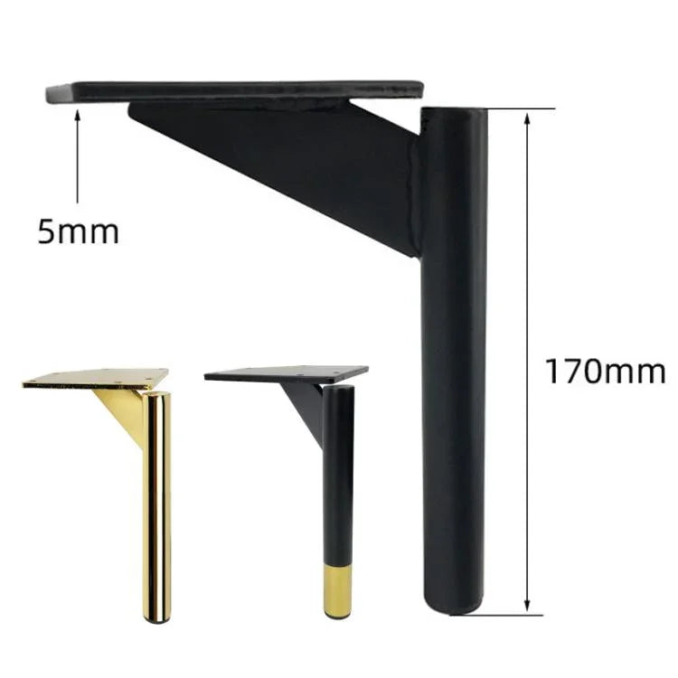 17cm 두꺼운 금속 소파 및 커피 테이블 다리 받침 액세서리, 검정, 티타늄, 검정과 금색