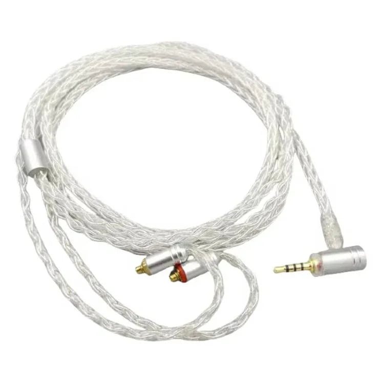 Shure SE215 / SE535 / SE846 / UE900용 1.2m 8코어 단결정 구리 은도금 MMCX 헤드폰 업그레이드 케이블, 블랙 2.5mm 밸런스, 블랙 4.4mm 밸런스, 투명 2.5mm 밸런스, 투명 3.5mm 스테레오, 투명 4.4mm 밸런스